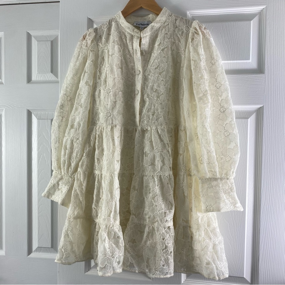 En Saison Cream Lace Midi Dress